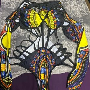 One piece African print Swinsuit